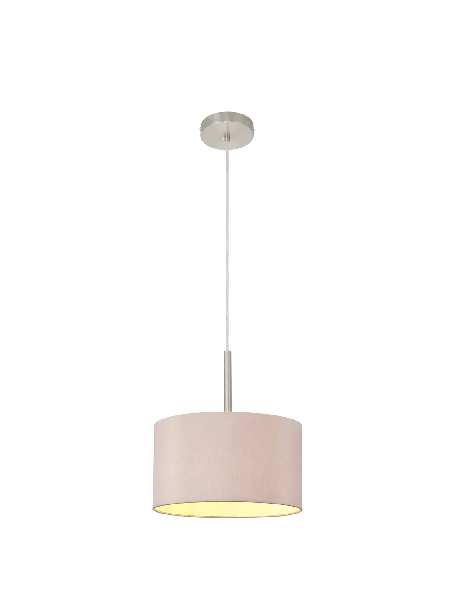 Baymont 30cm Pendant 1 Light Satin Nickel, Taupe/Halo Gold DK0281  Deco Baymont SN TA